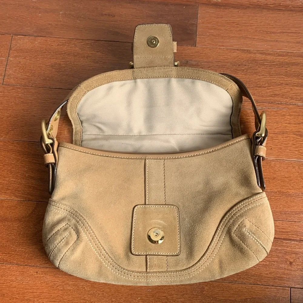 Coach Tan Suede Mini Soho Shoulder Bag - Picture 6 of 16